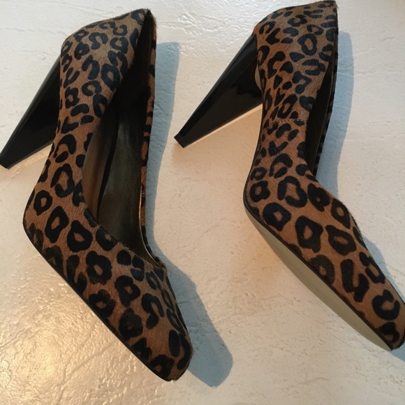 BCBG Shoes - BCBG Leopard Pony Hair Heels 7